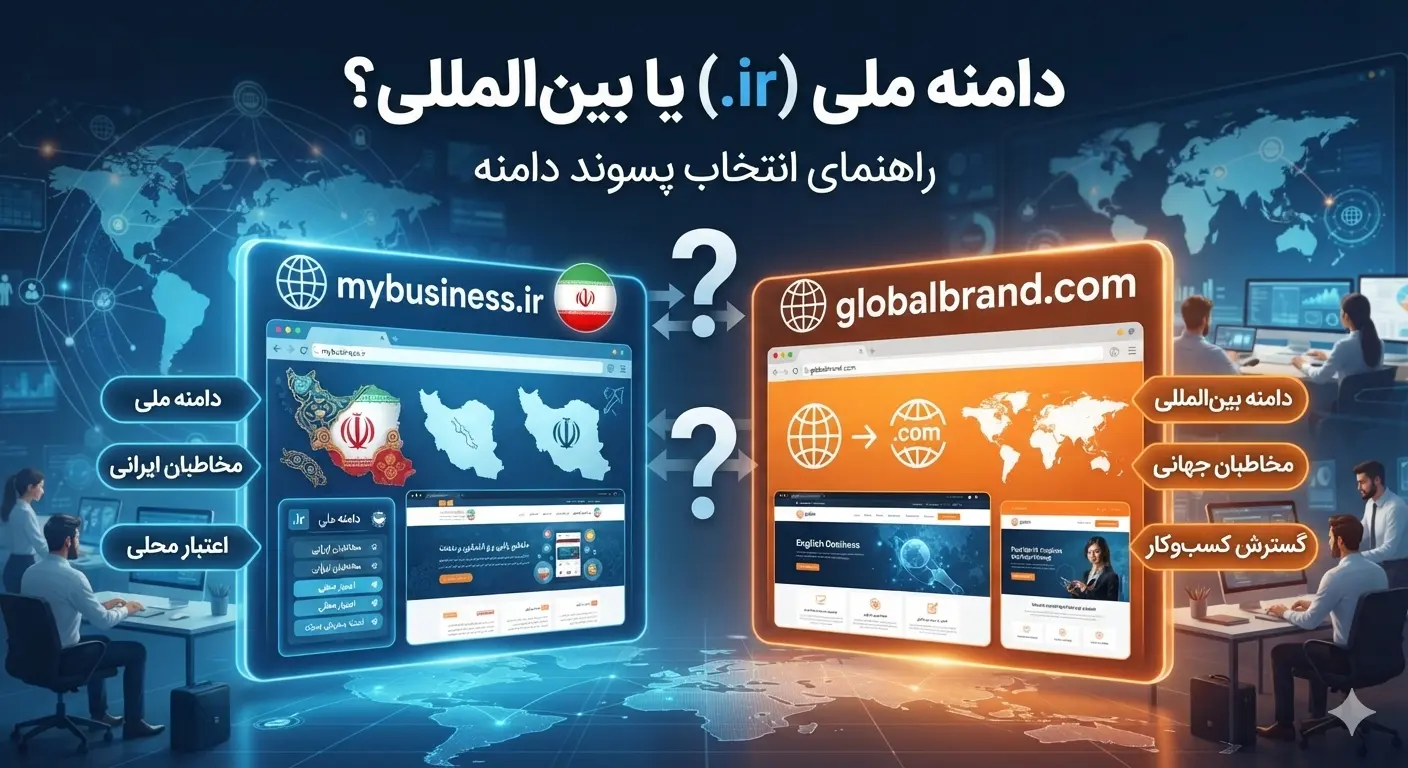 National domain (.ir) or international? Domain extension selection guide